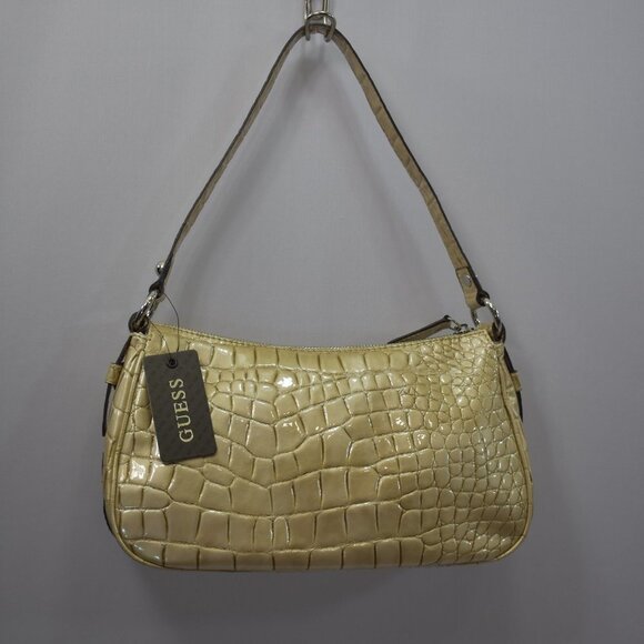 GUESS SAMI BOW CROCO HANDBAG NEW - Picture 4 of 8